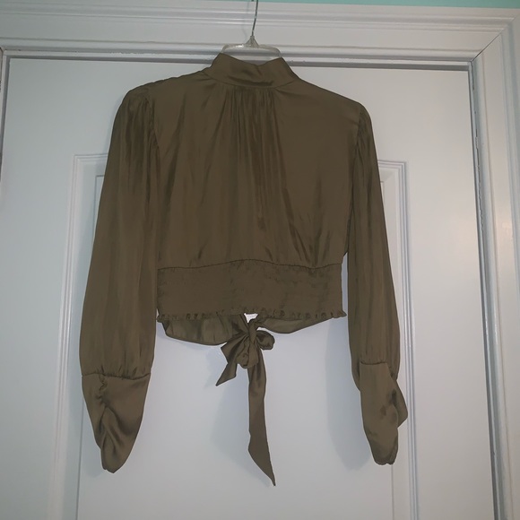 Zara Tops - Zara Open-back Silky Blouse. Mustard. Size small
